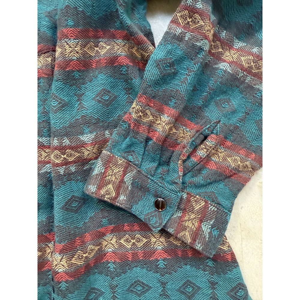 Vintage Tasha Polizzi for Saddleblanket Southwestern Stripe Pearl Snap‎ Shirt XL - Picture 5 of 9